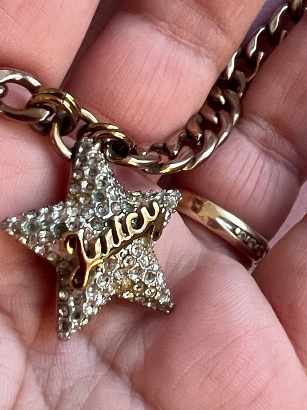 Gold Chain Necklace with Crystal Star Pendant by - Picture 2 of 7